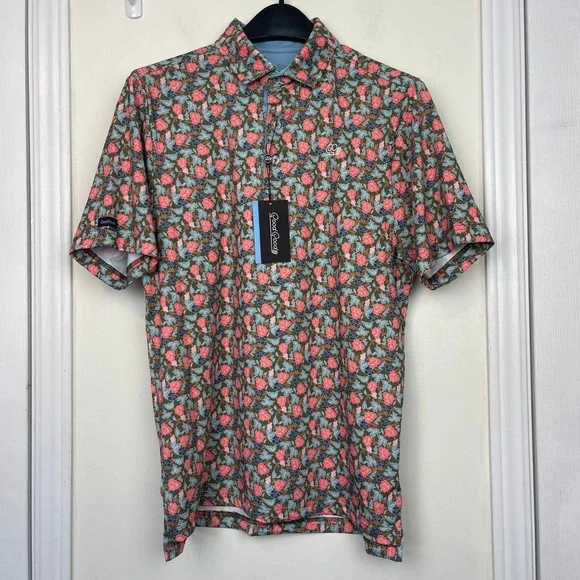 NEW Good Good Golf Through The Green Polo Mens S Floral Performance Shirt $74.99 - Picture 4 of 12